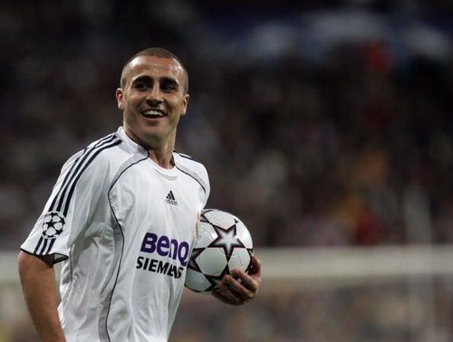 Real Madrid's Fabio Cannavaro smiles dur