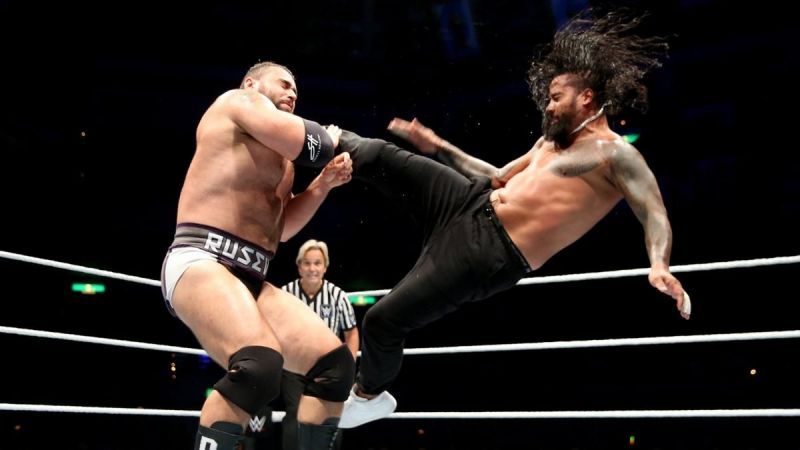 The Usos and Rusev Day faced each other in a Tag Team Match