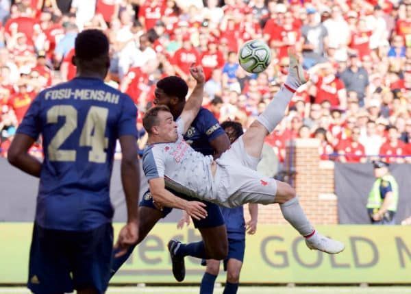 Shaqiri hit the back of the net by superb overhead effort