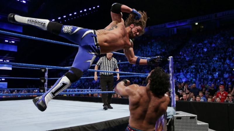 Image result for aj styles running over ropes