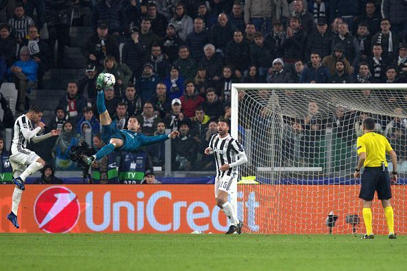 Cristiano Ronaldo  of Real Madrid Cf scoring a  bicycle kick...