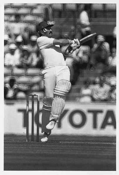 Cricketer Graham Gooch in Mid Swing