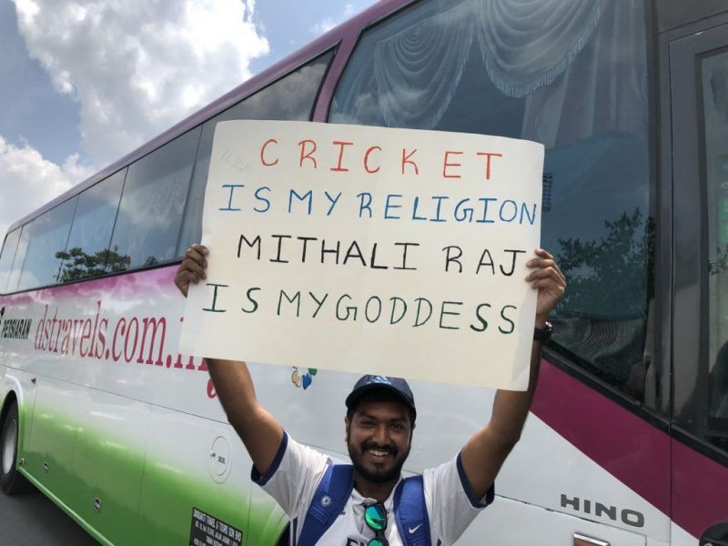 A fan showing his love for Indian Captain Mithali Raj during Asia Cup 2018