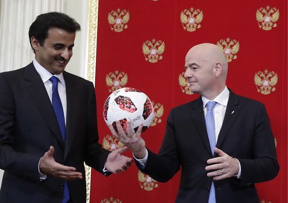 Russian President Putin meets with Emir of Qatar Tamim bin Hamad Al Thani