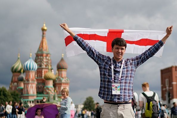 Football Fans arrive in Moscow For The world Cup Semi Finals