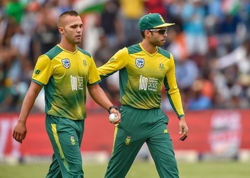 Paterson (left), with Behardien, while playing against India in February this year