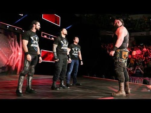 Braun Strowman face-to-face with The Shield 