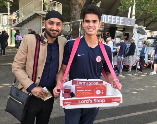 Bhajji with Arjun Tendulkar