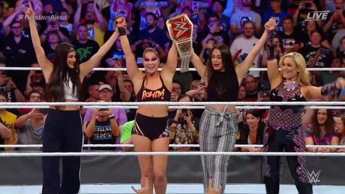 Ronda Rousey is crowed the new Raw Women's Champion at SummerSlam