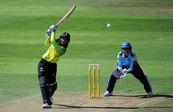 Smriti in her first KSL game against Yorkshire Diamonds