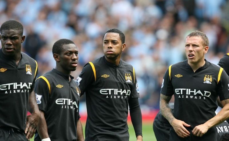 L to R - Micah Ricards, Shaun Wright-Phillips, Robinho and Craig Bellamy 