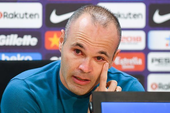 FC Barcelona player Andres Iniesta Press Conference