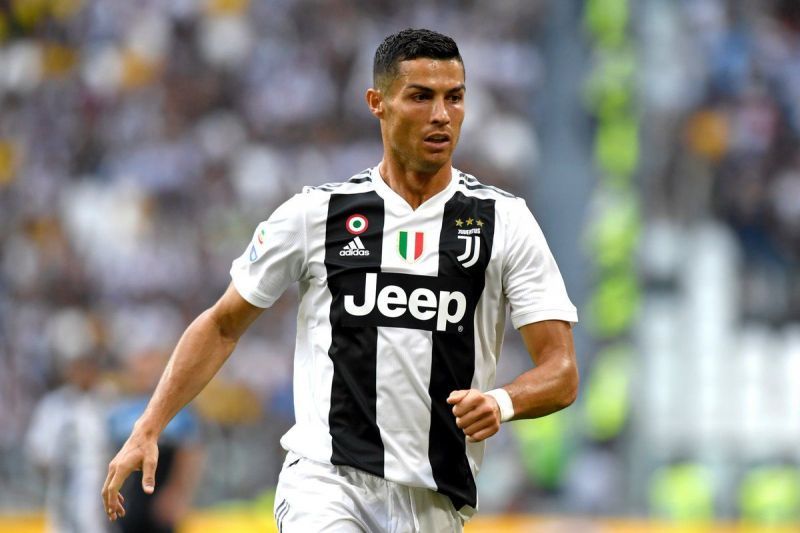 Cristiano Ronaldo playing his first home game in Juventus jersey against Lazio. 