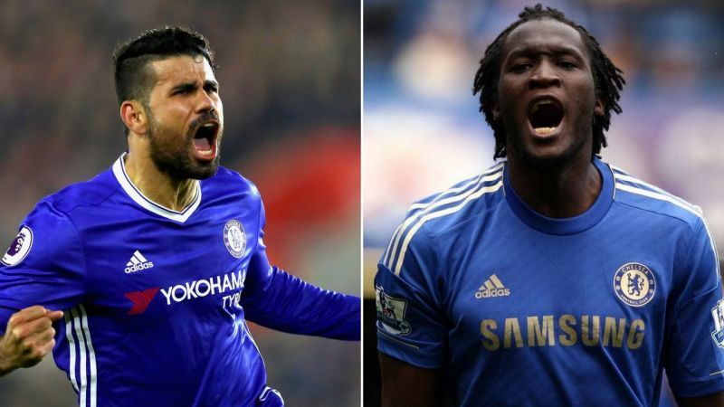 Diego Costa (L) and Romelu Lukaku (R)