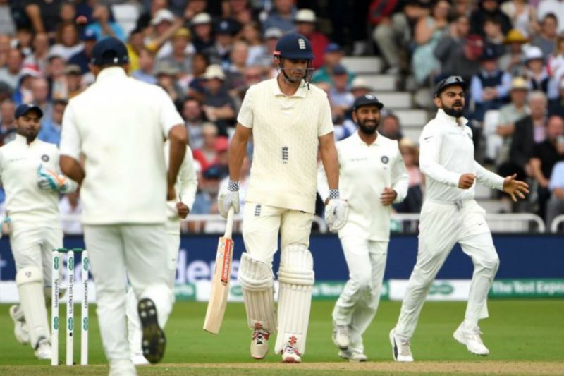 cook's woes against ishant continue