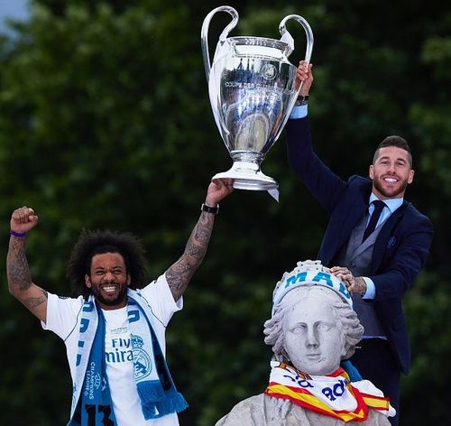 Real Madrid Celebrate After Victory In The Champions League Final Against Liverpool