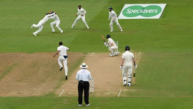 India caught brilliantly in slips with Rahul amassing 7 catches in the match