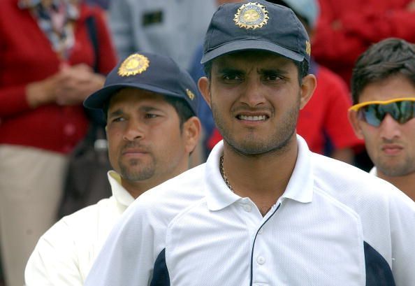 India Captain Sourav Ganguly (FRONT) and Sachin Ta