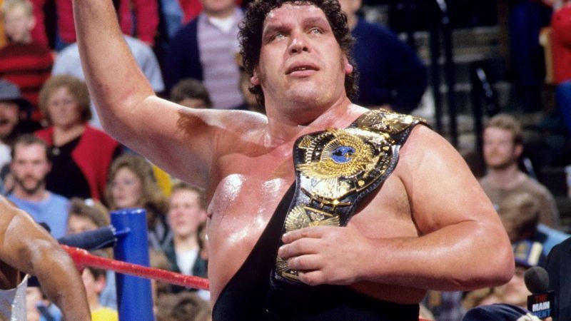 Andre the Giant simply handed his belt over to Ted Dibiase 