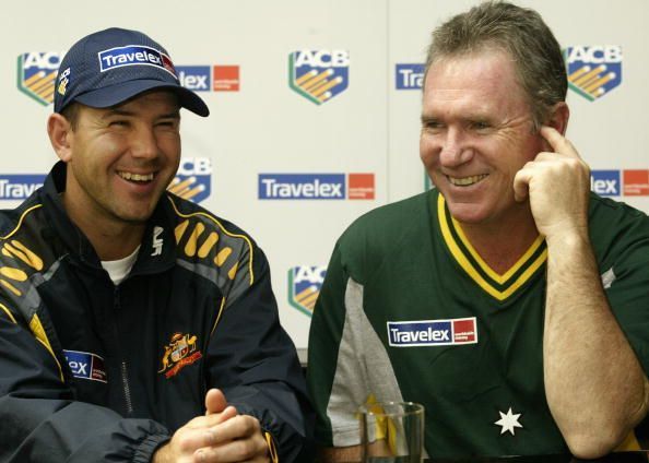 Ricky Ponting and Allan Border