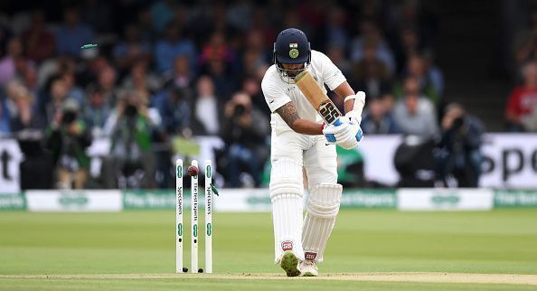 Comprehensively bowled by Anderson (Lord's 2018)