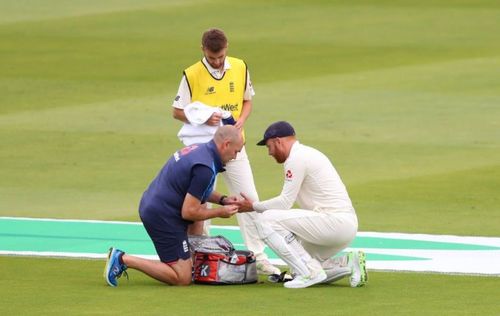 Bairstow's injury being evaluated before taken off-field