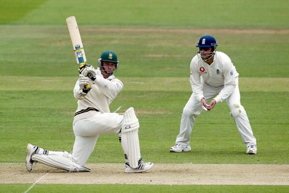 Graeme Smith of South Africa in action