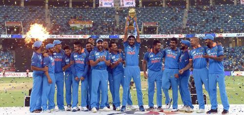 *Team India in celebration mode after their 7th Asia Cup Title