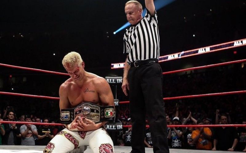 Cody moments after his historic NWA Title win 