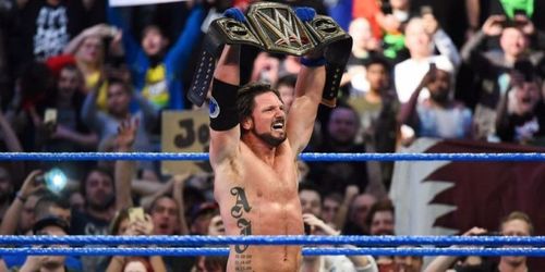 (Courtesy: WWE.com) AJ Styles wins the WWE Championship