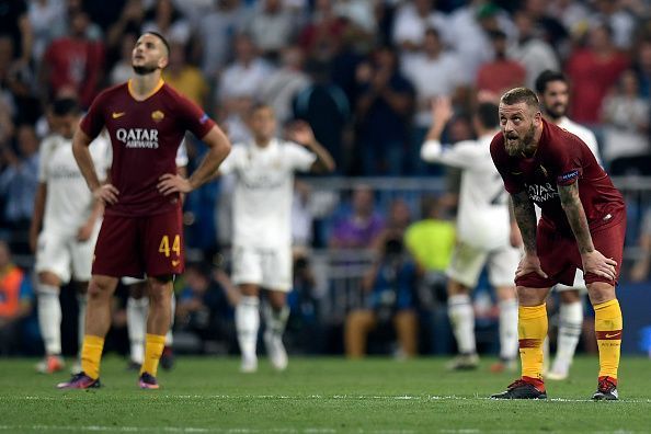 De Rossi could do very little to prevent the Real Madrid onslaught