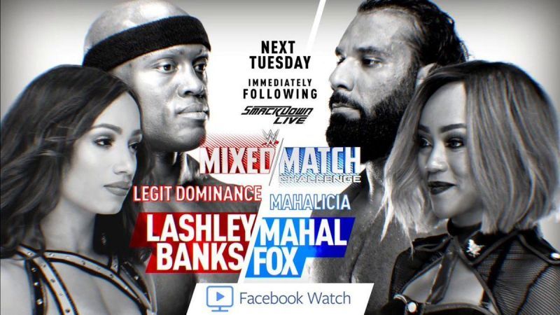 Image result for jinder mahal and alicia fox vs bobby lashley and sasha banks