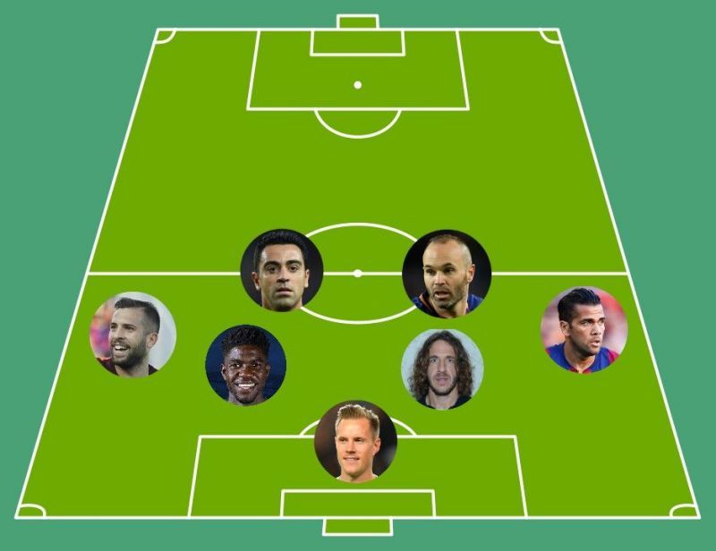 Midfield of Barcelona XI of the decade