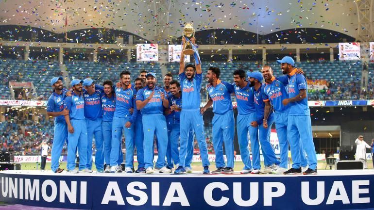 India celebrate after winning the Asia Cup (AP Photo)