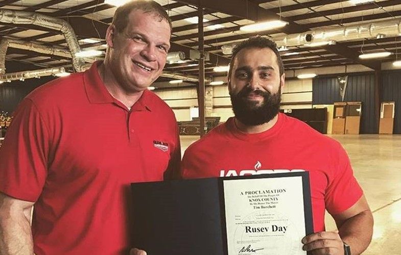 Glenn Jacobs (Kane) and Rusev (right) are no strangers to each other