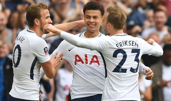 Image result for christian eriksen dele alli harry kane 2018-19