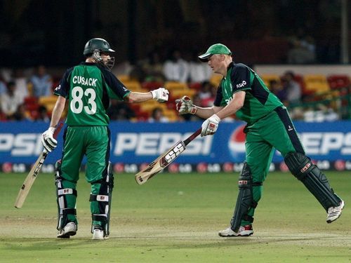 Kevin O'Brien and Alex Cusack (IRE) added 162 runs for the 6th wicket