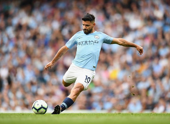 Manchester City legend Sergio Aguero in action