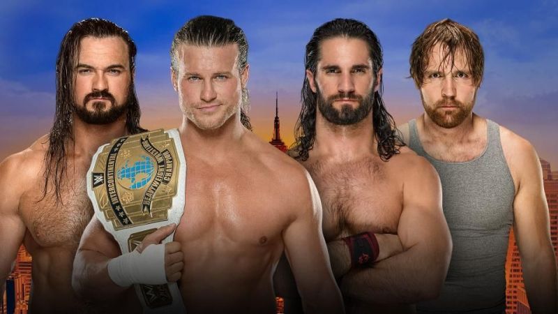 Image result for dolph ziggler and drew mcintyre vs seth rollins and dean ambrose