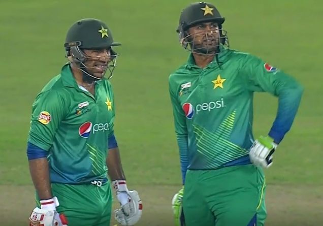 Image result for sarfaraz and shoaib malik