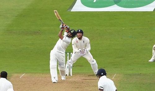 Rishabh Pant hitting a Six of Adil Rashid