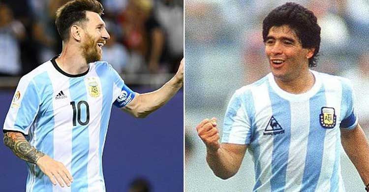 Lionel Messi is often compared to Diego Maradona.