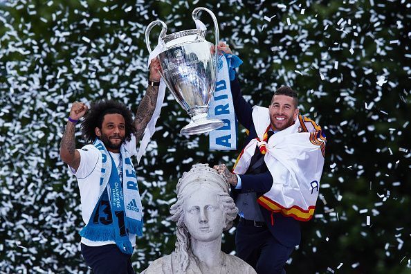 Real Madrid Celebrate After Victory In The Champions League Final Against Liverpool