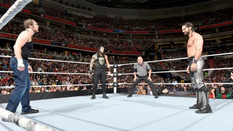 Image result for roman reigns vs seth rollins vs dean ambrose