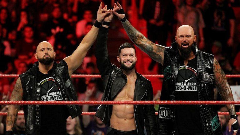 Karl Anderson (left), Finn Balor (middle), Luke Gallows (right)