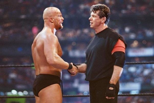 Stone Cold makes an unholy alliance with Vince McMahon at Wrestlemania X-7