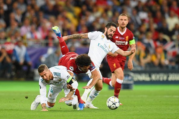 Ramos&#039;s foul that caused Salah&#039;s injury