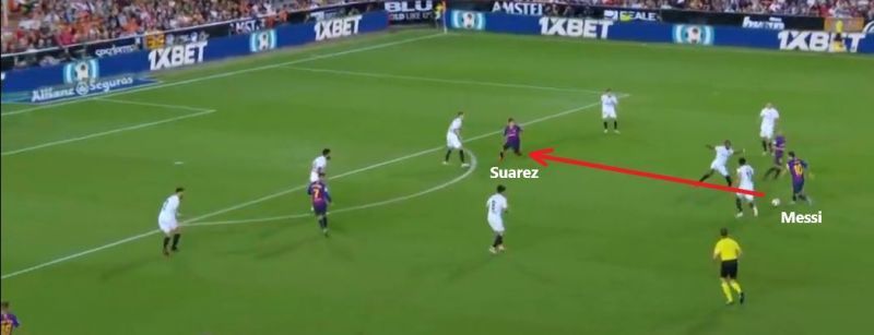 Messi and Suarez combining