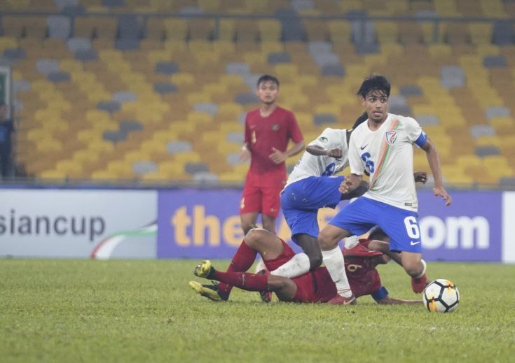 India U16 team skipper Vikram Partap in action