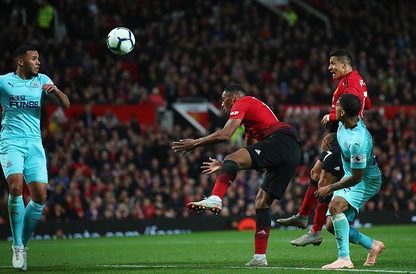Alexis Sanchez scored only his fourth goal for Manchester United in the game against Newcastle United